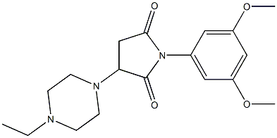 1-(3,5-dimethoxyphenyl)-3-(4-ethyl-1-piperazinyl)-2,5-pyrrolidinedione Structure