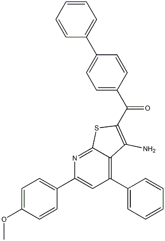 [3-amino-6-(4-methoxyphenyl)-4-phenylthieno[2,3-b]pyridin-2-yl]([1,1'-biphenyl]-4-yl)methanone Structure