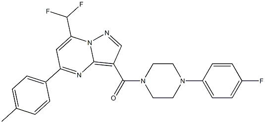 7-(difluoromethyl)-3-{[4-(4-fluorophenyl)-1-piperazinyl]carbonyl}-5-(4-methylphenyl)pyrazolo[1,5-a]pyrimidine 구조식 이미지