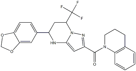 1-{[5-(1,3-benzodioxol-5-yl)-7-(trifluoromethyl)-4,5,6,7-tetrahydropyrazolo[1,5-a]pyrimidin-2-yl]carbonyl}-1,2,3,4-tetrahydroquinoline Structure