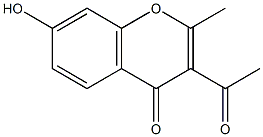 3-acetyl-7-hydroxy-2-methyl-4H-chromen-4-one 구조식 이미지
