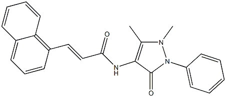 N-(1,5-dimethyl-3-oxo-2-phenyl-2,3-dihydro-1H-pyrazol-4-yl)-3-(1-naphthyl)acrylamide 구조식 이미지