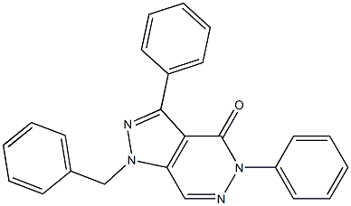 1-benzyl-3,5-diphenyl-1,5-dihydro-4H-pyrazolo[3,4-d]pyridazin-4-one Structure