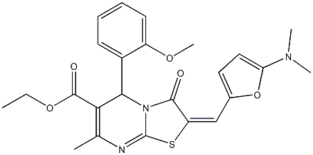 ethyl 2-{[5-(dimethylamino)-2-furyl]methylene}-5-(2-methoxyphenyl)-7-methyl-3-oxo-2,3-dihydro-5H-[1,3]thiazolo[3,2-a]pyrimidine-6-carboxylate Structure