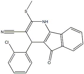 4-(2-chlorophenyl)-2-(methylthio)-5-oxo-4,5-dihydro-1H-indeno[1,2-b]pyridine-3-carbonitrile Structure