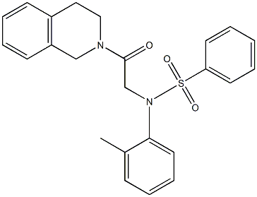 N-[2-(3,4-dihydro-2(1H)-isoquinolinyl)-2-oxoethyl]-N-(2-methylphenyl)benzenesulfonamide 구조식 이미지