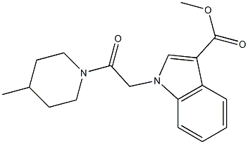 methyl 1-[2-(4-methyl-1-piperidinyl)-2-oxoethyl]-1H-indole-3-carboxylate Structure