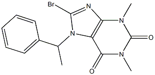 8-bromo-1,3-dimethyl-7-(1-phenylethyl)-3,7-dihydro-1H-purine-2,6-dione 구조식 이미지