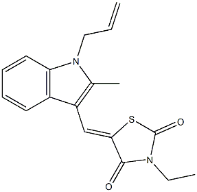 5-[(1-allyl-2-methyl-1H-indol-3-yl)methylene]-3-ethyl-1,3-thiazolidine-2,4-dione 구조식 이미지