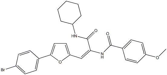 N-{2-[5-(4-bromophenyl)-2-furyl]-1-[(cyclohexylamino)carbonyl]vinyl}-4-methoxybenzamide Structure