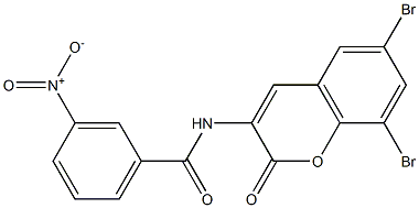 N-(6,8-dibromo-2-oxo-2H-chromen-3-yl)-3-nitrobenzamide 구조식 이미지