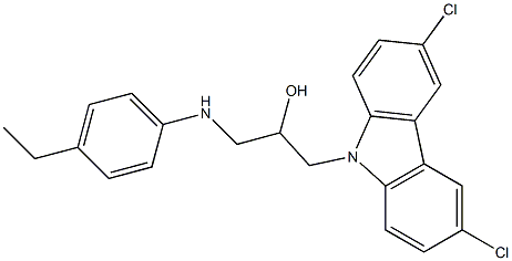 1-(3,6-dichloro-9H-carbazol-9-yl)-3-(4-ethylanilino)-2-propanol 구조식 이미지