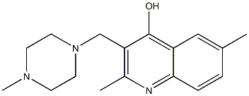 2,6-dimethyl-3-[(4-methyl-1-piperazinyl)methyl]-4-quinolinol 구조식 이미지