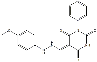 5-{[2-(4-methoxyphenyl)hydrazino]methylene}-1-phenyl-2,4,6(1H,3H,5H)-pyrimidinetrione 구조식 이미지