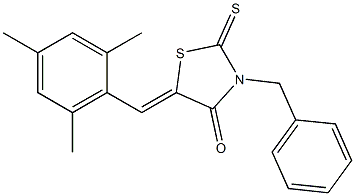 3-benzyl-5-(mesitylmethylene)-2-thioxo-1,3-thiazolidin-4-one Structure