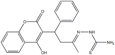 3-{3-[(aminocarbothioyl)hydrazono]-1-phenylbutyl}-4-hydroxy-2H-chromen-2-one 구조식 이미지