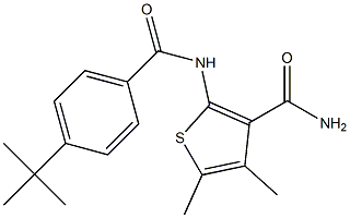 2-[(4-tert-butylbenzoyl)amino]-4,5-dimethyl-3-thiophenecarboxamide 구조식 이미지