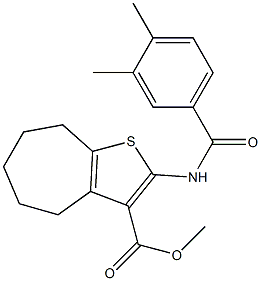 methyl 2-[(3,4-dimethylbenzoyl)amino]-5,6,7,8-tetrahydro-4H-cyclohepta[b]thiophene-3-carboxylate Structure