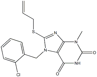 8-(allylsulfanyl)-7-(2-chlorobenzyl)-3-methyl-3,7-dihydro-1H-purine-2,6-dione 구조식 이미지