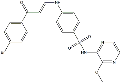 4-{[3-(4-bromophenyl)-3-oxo-1-propenyl]amino}-N-(3-methoxy-2-pyrazinyl)benzenesulfonamide 구조식 이미지