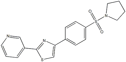 3-{4-[4-(1-pyrrolidinylsulfonyl)phenyl]-1,3-thiazol-2-yl}pyridine Structure