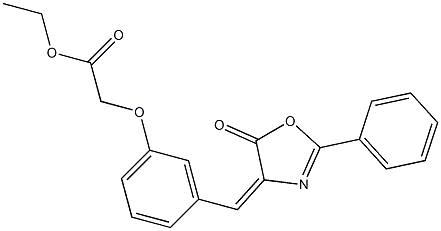 ethyl {3-[(5-oxo-2-phenyl-1,3-oxazol-4(5H)-ylidene)methyl]phenoxy}acetate Structure