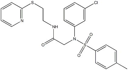 2-{3-chloro[(4-methylphenyl)sulfonyl]anilino}-N-[2-(2-pyridinylsulfanyl)ethyl]acetamide 구조식 이미지