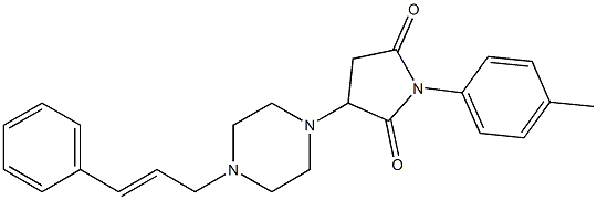 3-(4-cinnamyl-1-piperazinyl)-1-(4-methylphenyl)-2,5-pyrrolidinedione Structure