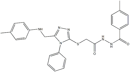 N'-(4-methylbenzoyl)-2-{[4-phenyl-5-(4-toluidinomethyl)-4H-1,2,4-triazol-3-yl]sulfanyl}acetohydrazide Structure