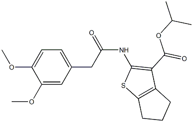 isopropyl 2-{[(3,4-dimethoxyphenyl)acetyl]amino}-5,6-dihydro-4H-cyclopenta[b]thiophene-3-carboxylate Structure