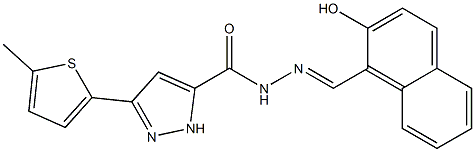 N'-[(2-hydroxy-1-naphthyl)methylene]-3-(5-methyl-2-thienyl)-1H-pyrazole-5-carbohydrazide 구조식 이미지