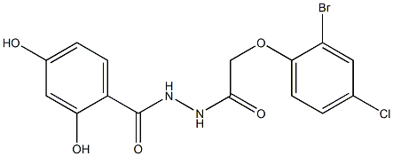 N'-[(2-bromo-4-chlorophenoxy)acetyl]-2,4-dihydroxybenzohydrazide 구조식 이미지