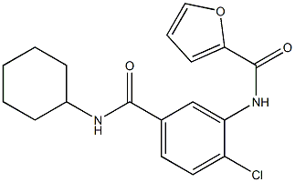 N-{2-chloro-5-[(cyclohexylamino)carbonyl]phenyl}-2-furamide 구조식 이미지