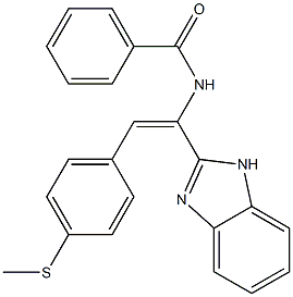 N-{1-(1H-benzimidazol-2-yl)-2-[4-(methylsulfanyl)phenyl]vinyl}benzamide 구조식 이미지