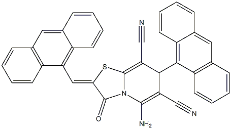 5-amino-7-(9-anthryl)-2-(9-anthrylmethylene)-3-oxo-2,3-dihydro-7H-[1,3]thiazolo[3,2-a]pyridine-6,8-dicarbonitrile Structure