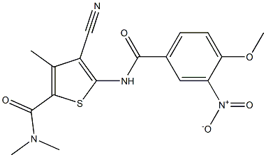 4-cyano-5-({3-nitro-4-methoxybenzoyl}amino)-N,N,3-trimethylthiophene-2-carboxamide Structure