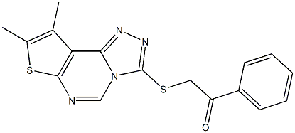 2-[(8,9-dimethylthieno[3,2-e][1,2,4]triazolo[4,3-c]pyrimidin-3-yl)sulfanyl]-1-phenylethanone 구조식 이미지