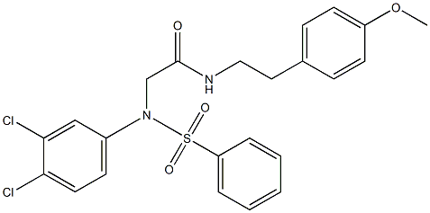 2-[3,4-dichloro(phenylsulfonyl)anilino]-N-[2-(4-methoxyphenyl)ethyl]acetamide 구조식 이미지