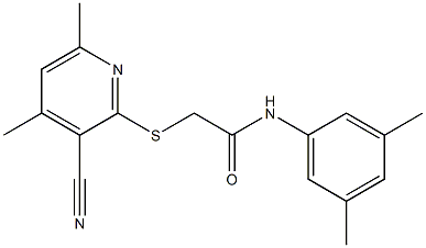 2-[(3-cyano-4,6-dimethylpyridin-2-yl)sulfanyl]-N-(3,5-dimethylphenyl)acetamide 구조식 이미지