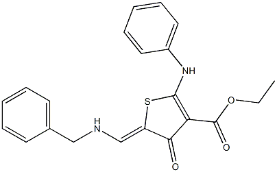 ethyl 2-anilino-5-[(benzylamino)methylene]-4-oxo-4,5-dihydrothiophene-3-carboxylate 구조식 이미지