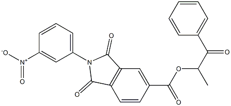 1-methyl-2-oxo-2-phenylethyl 2-{3-nitrophenyl}-1,3-dioxo-5-isoindolinecarboxylate 구조식 이미지