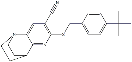 5-[(4-tert-butylbenzyl)sulfanyl]-1,6-diazatricyclo[6.2.2.0~2,7~]dodeca-2,4,6-triene-4-carbonitrile Structure