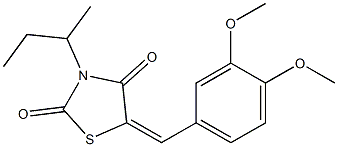3-sec-butyl-5-(3,4-dimethoxybenzylidene)-1,3-thiazolidine-2,4-dione Structure