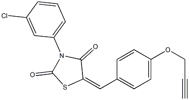 3-(3-chlorophenyl)-5-[4-(2-propynyloxy)benzylidene]-1,3-thiazolidine-2,4-dione 구조식 이미지