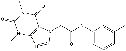 2-(1,3-dimethyl-2,6-dioxo-1,2,3,6-tetrahydro-7H-purin-7-yl)-N-(3-methylphenyl)acetamide 구조식 이미지