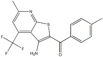 [3-amino-6-methyl-4-(trifluoromethyl)thieno[2,3-b]pyridin-2-yl](4-methylphenyl)methanone Structure