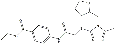 ethyl 4-[({[5-methyl-4-(tetrahydro-2-furanylmethyl)-4H-1,2,4-triazol-3-yl]sulfanyl}acetyl)amino]benzoate 구조식 이미지