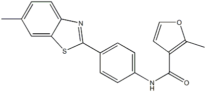 2-methyl-N-[4-(6-methyl-1,3-benzothiazol-2-yl)phenyl]-3-furamide Structure