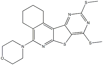 8,10-bis(methylsulfanyl)-5-(4-morpholinyl)-1,2,3,4-tetrahydropyrimido[4',5':4,5]thieno[2,3-c]isoquinoline Structure