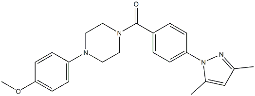 4-{4-[4-(3,5-dimethyl-1H-pyrazol-1-yl)benzoyl]-1-piperazinyl}phenyl methyl ether 구조식 이미지